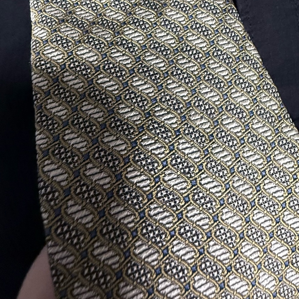Dior Gold and Black Patterned Tie